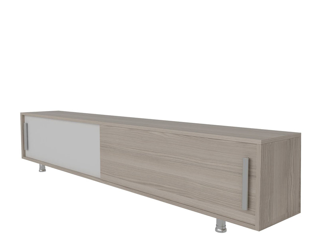 White TV Stand and Media Console with Two Large Cabinets P178476
