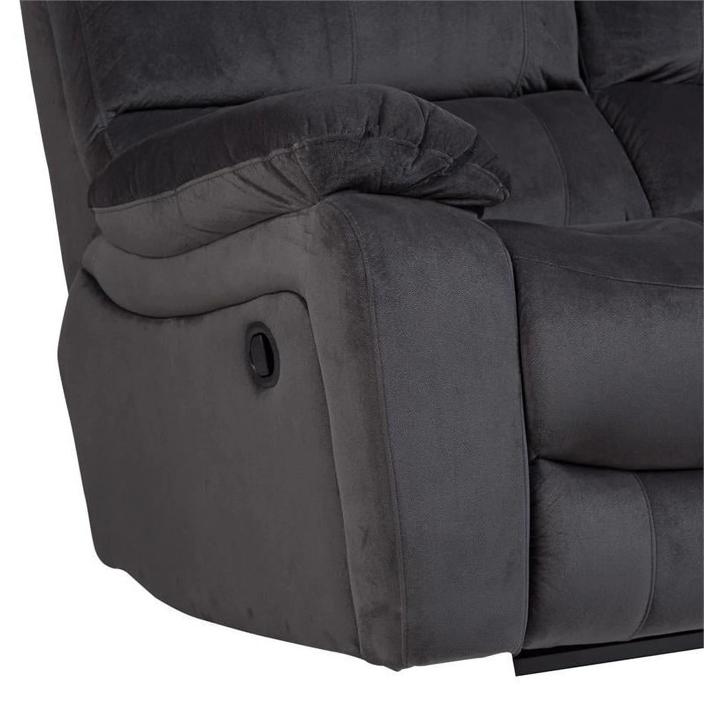 Steel Gray Plush Reclining Sofa P3418