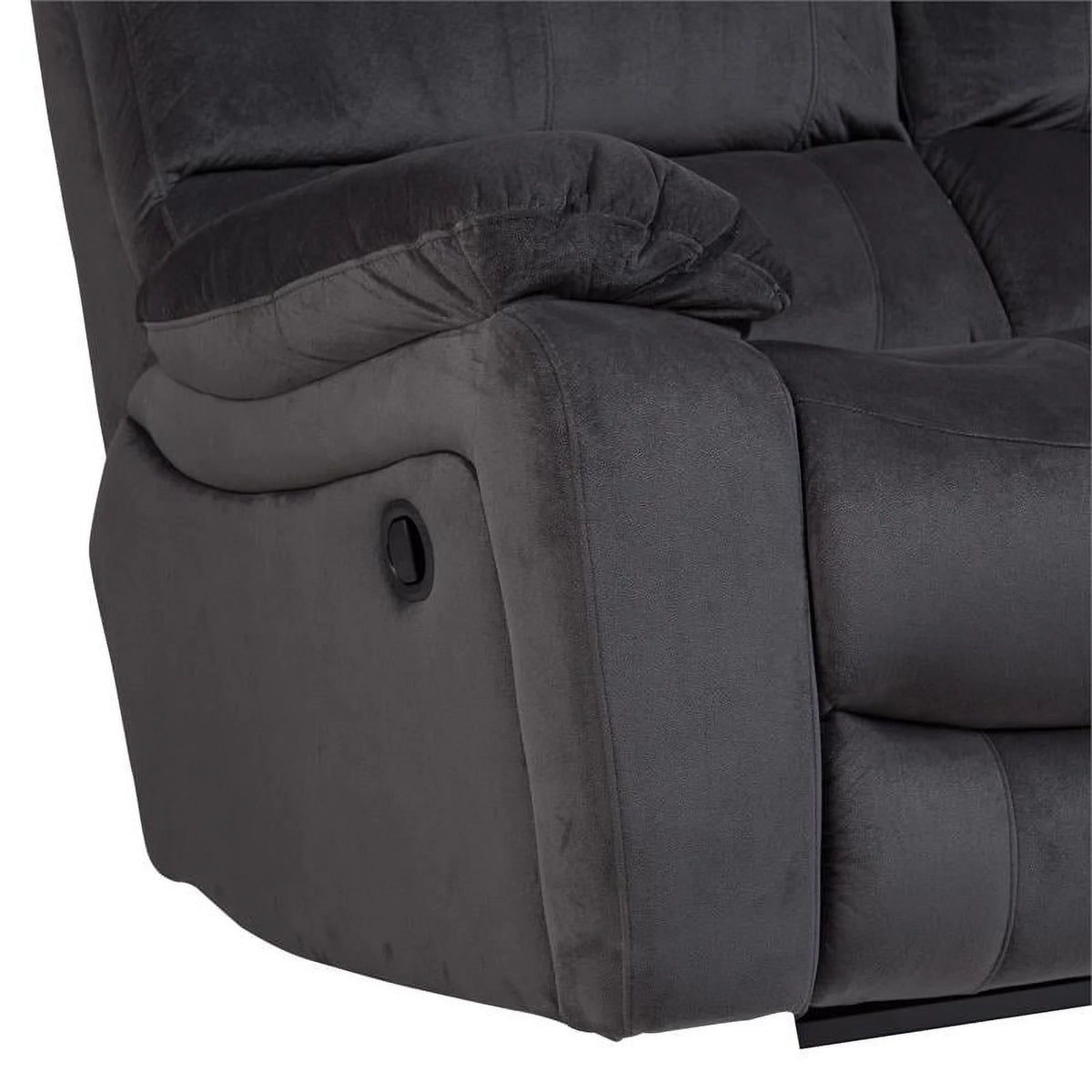 Steel Gray Plush Reclining Sofa P3418