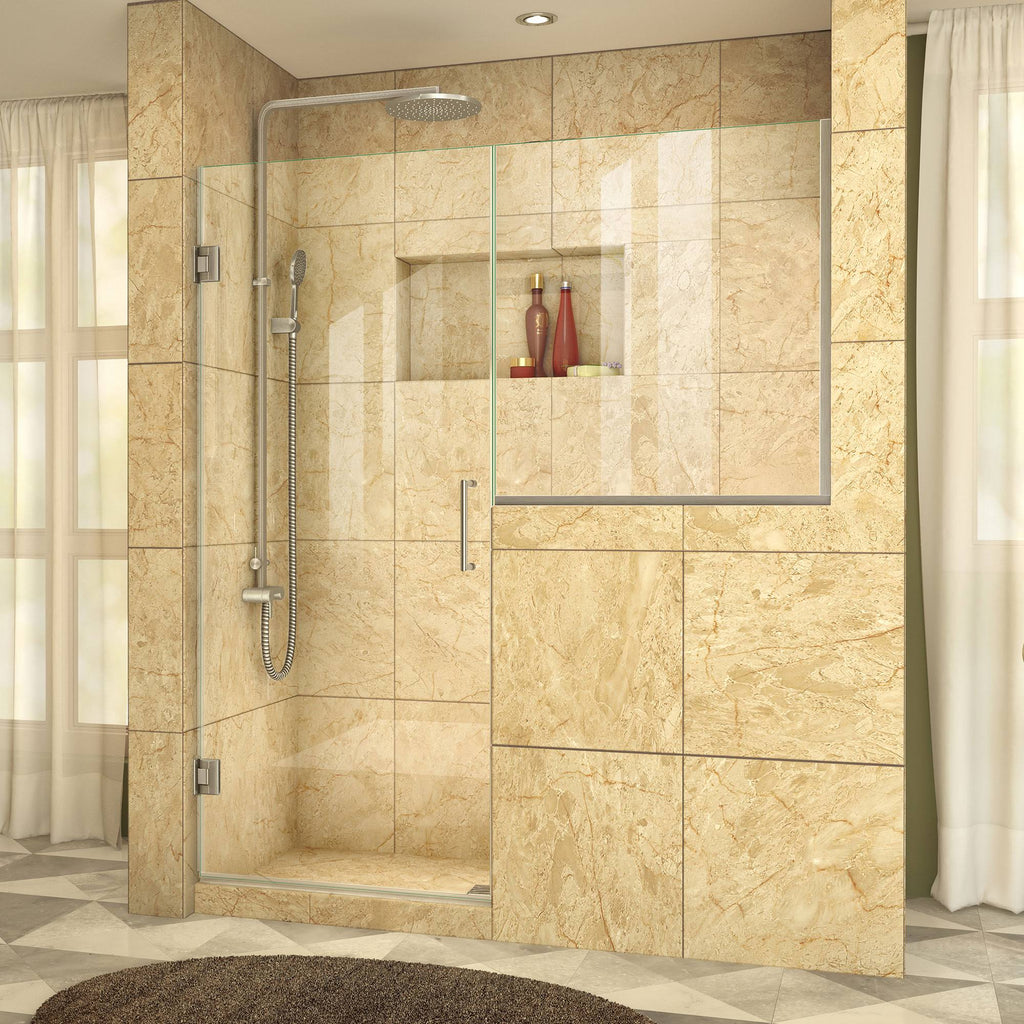 Brushed Nickel Hinged Shower Door J183003