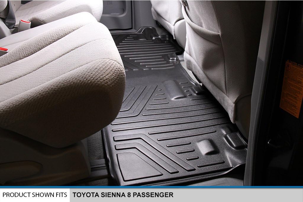 Black Custom Floor Mats 3 Rows and Cargo Liner Set B962