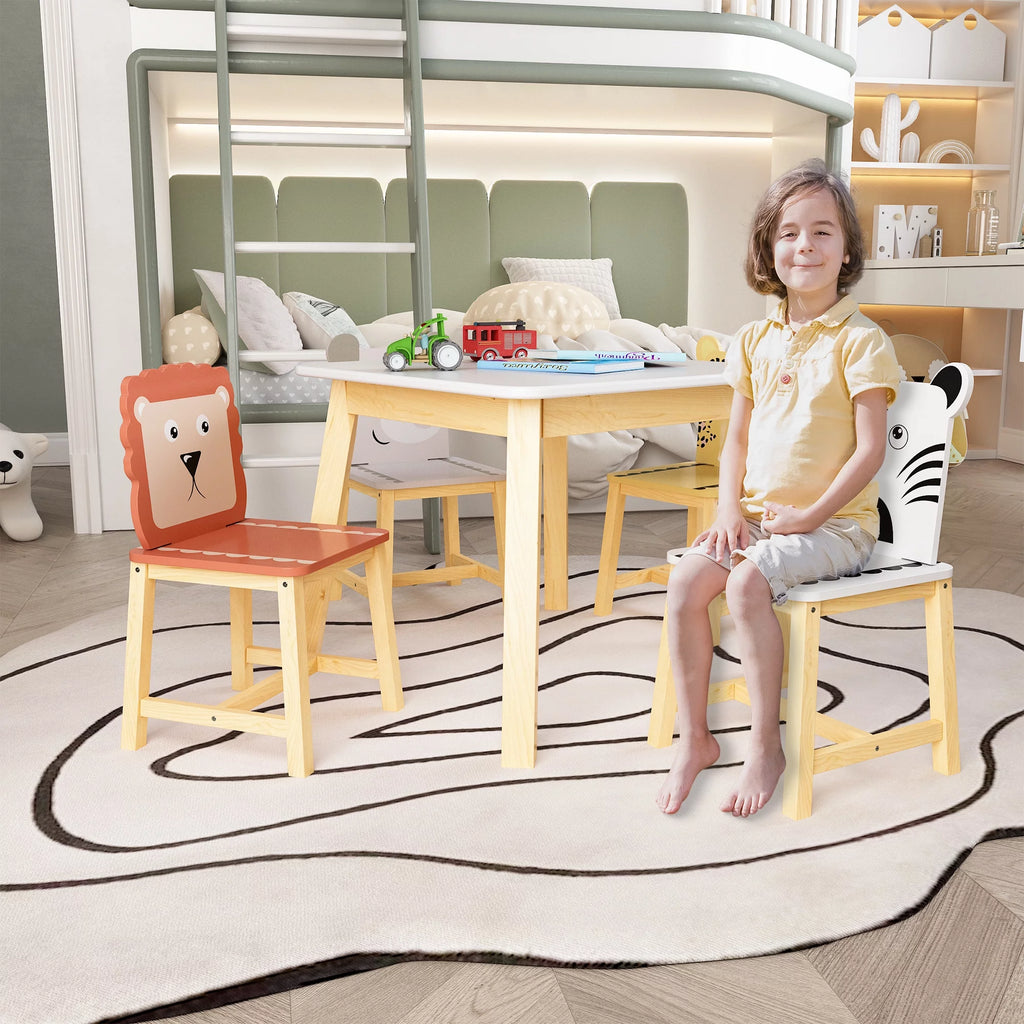Kids Table & Chair Set 5 Pieces Solid Wood F877