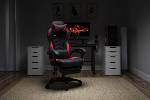 Grey Fabric Gaming Chair with Footrest T234