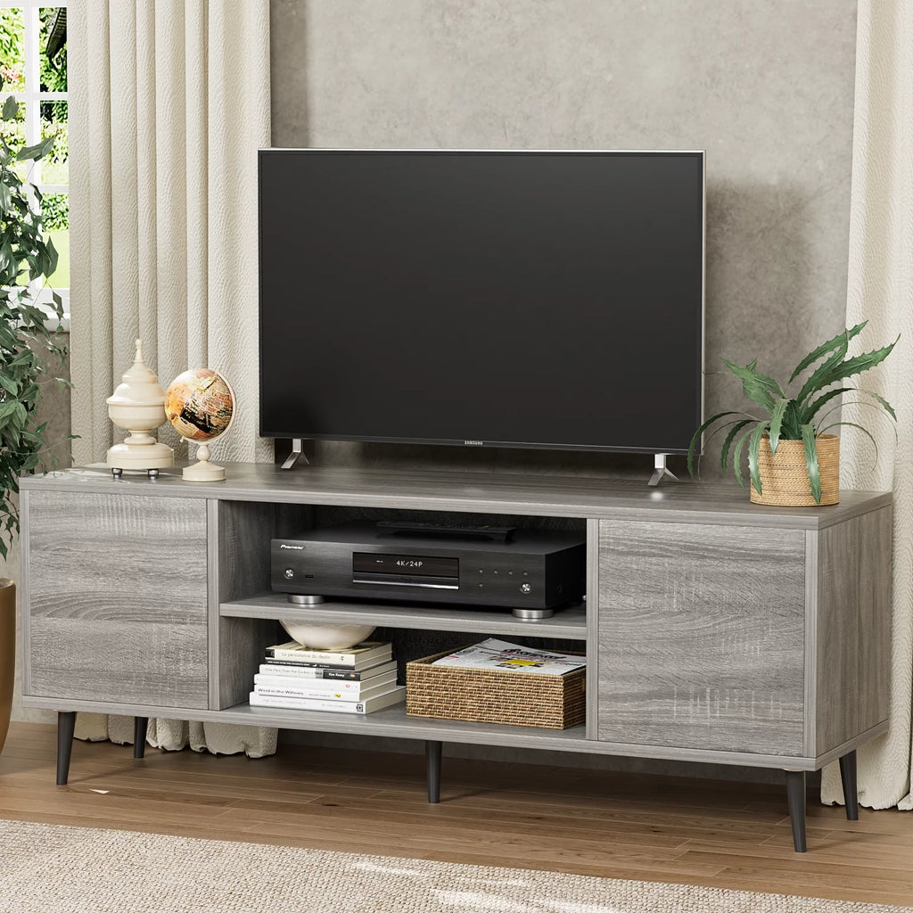 White Walnut 2-Door TV Stand H89187