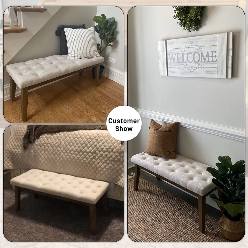 Beige Upholstered Bench O89728