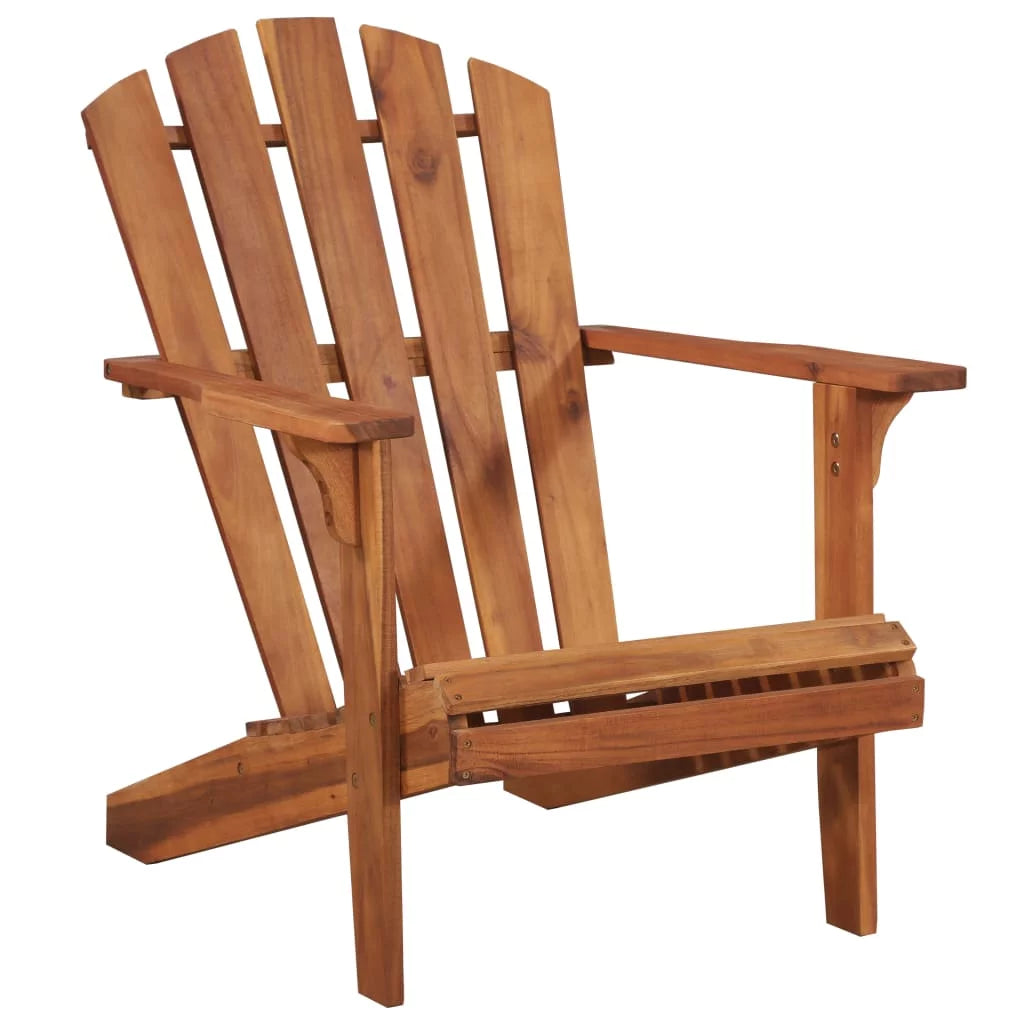 Brown Acacia Wood Adirondack Chair with Footrest N54839
