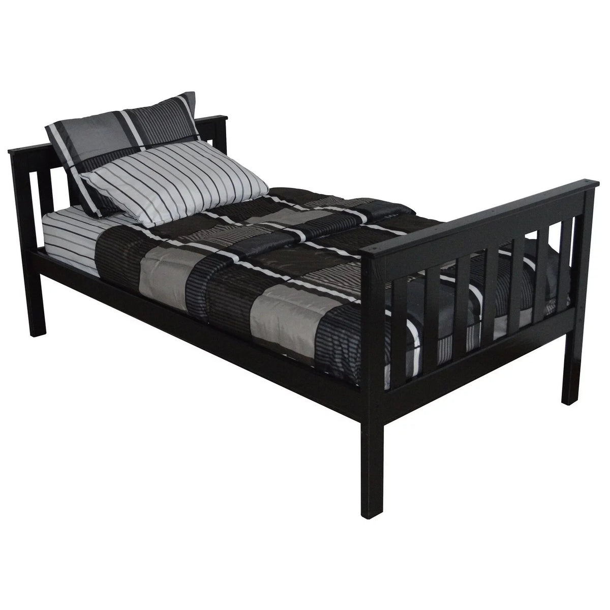 Pine Twin Mission Bed Black N977