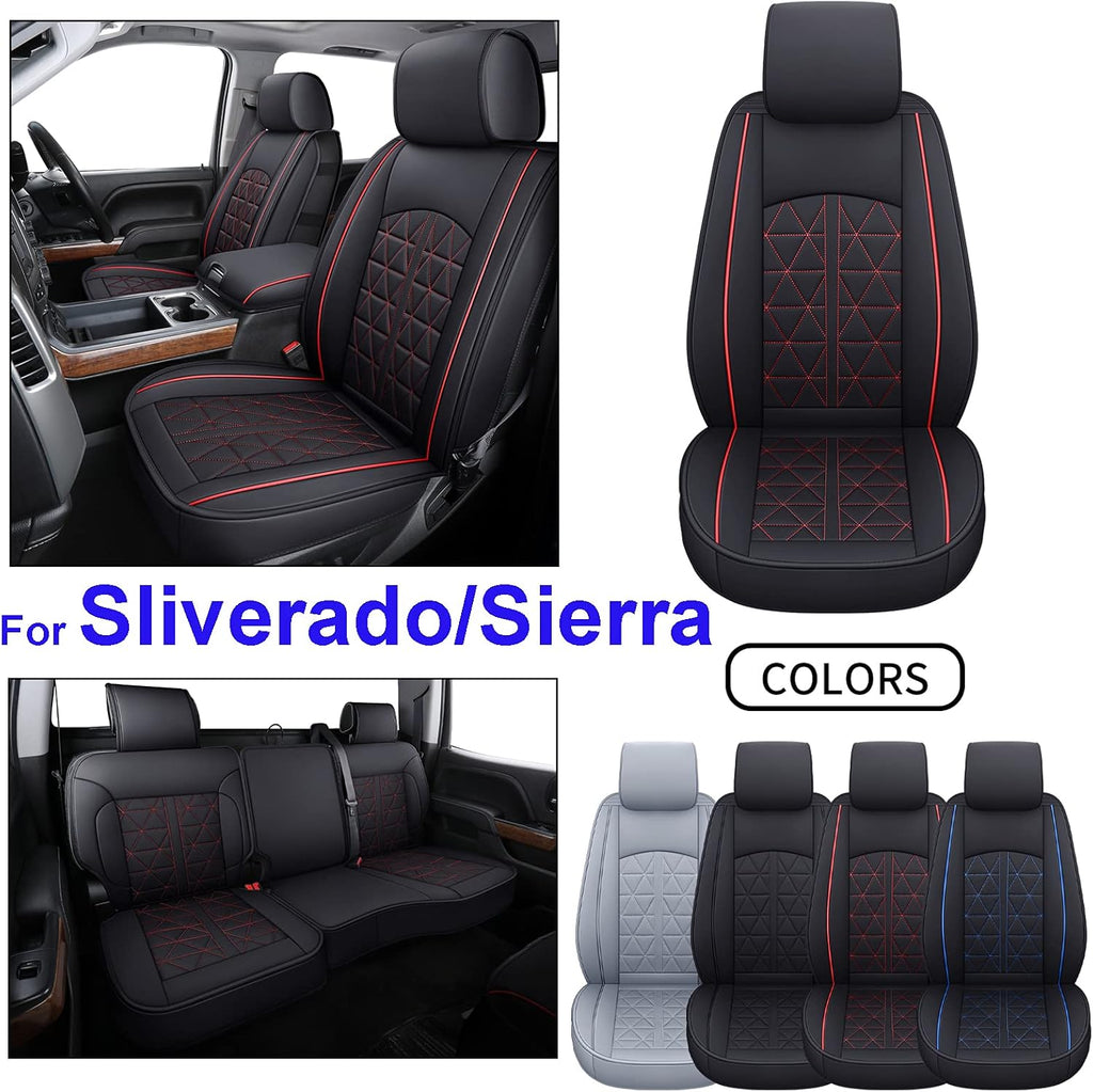 Black&Blue Synthetic Leather Seat Cover Full Set Z468
