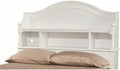 Full 4 Shelf Bookcase Headboard in White Wood M8594