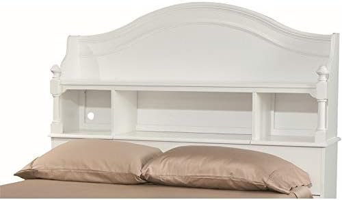 Full 4 Shelf Bookcase Headboard in White Wood M8594