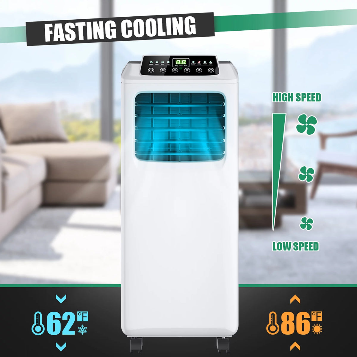 5500 BTU Portable Air Conditioner & Dehumidifier with Window Kit D199