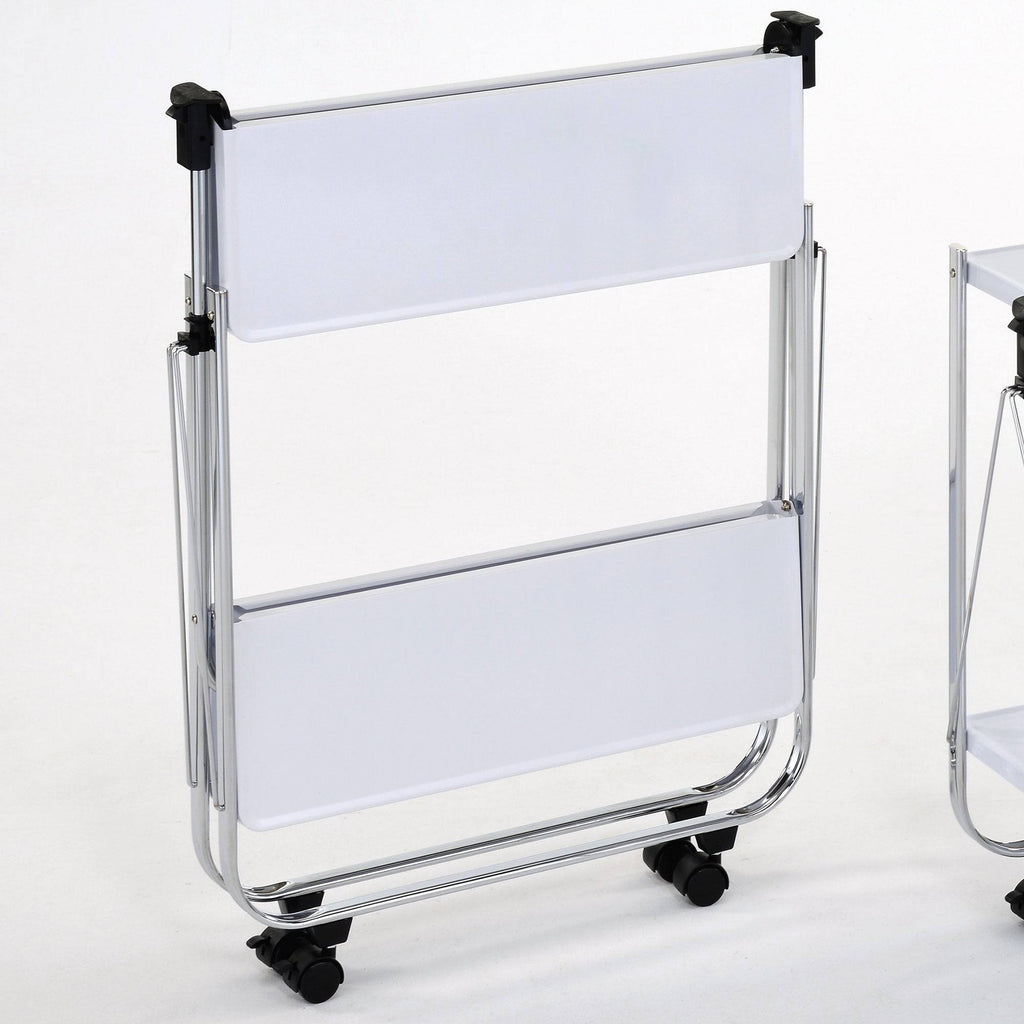 2-Tier Folding Bar Cart Black/Chrome C88462