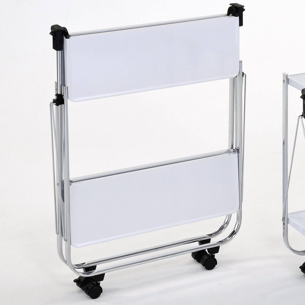 2-Tier Folding Bar Cart Black/Chrome C88462