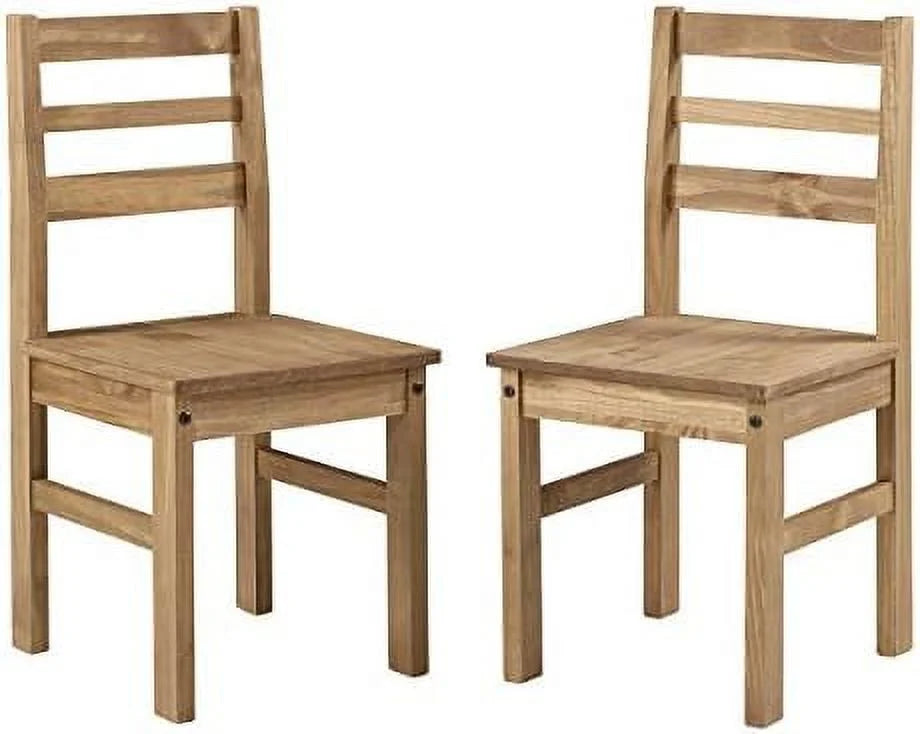 Solid Wood Dining Chair Set of 2 Ladder Back X7355