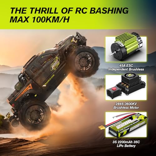 Brushless RC Car 60+ MPH 4x4 Monster Truck with 3S Battery Y785154