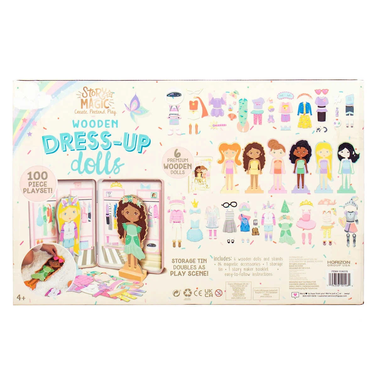Wooden Dress Up Dolls with Tin Y68929