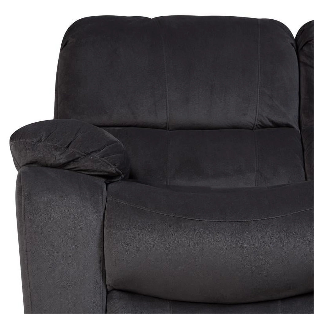 Steel Gray Plush Reclining Sofa P3418