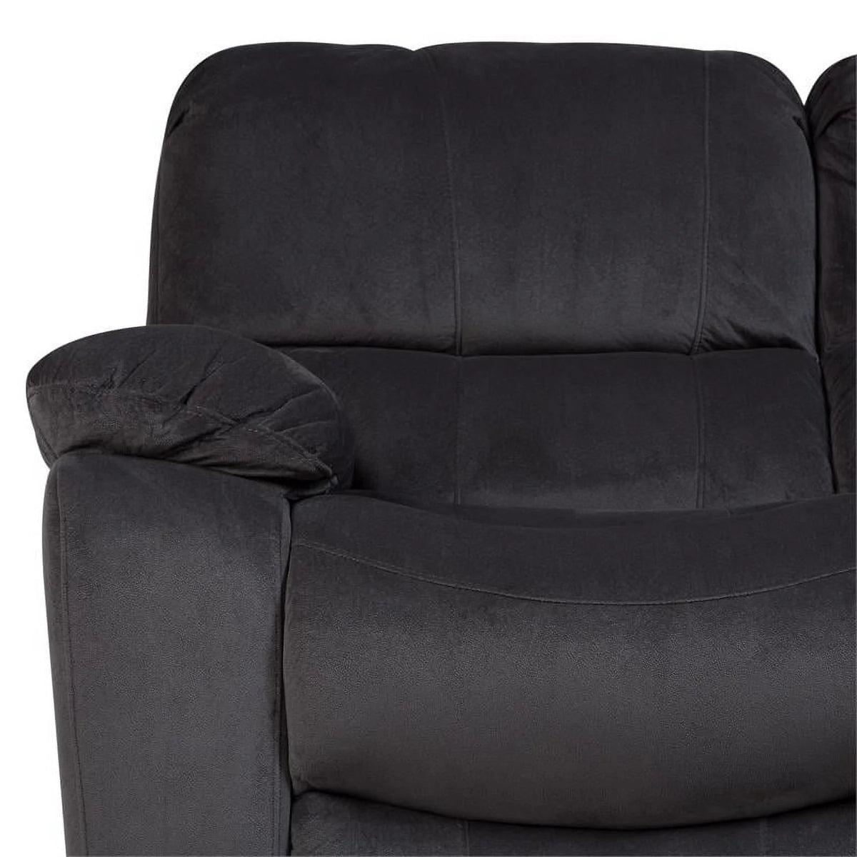 Steel Gray Plush Reclining Sofa P3418