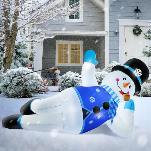 10FT Christmas Inflatables Snowman Outdoor Decorations with LED Lights W503638