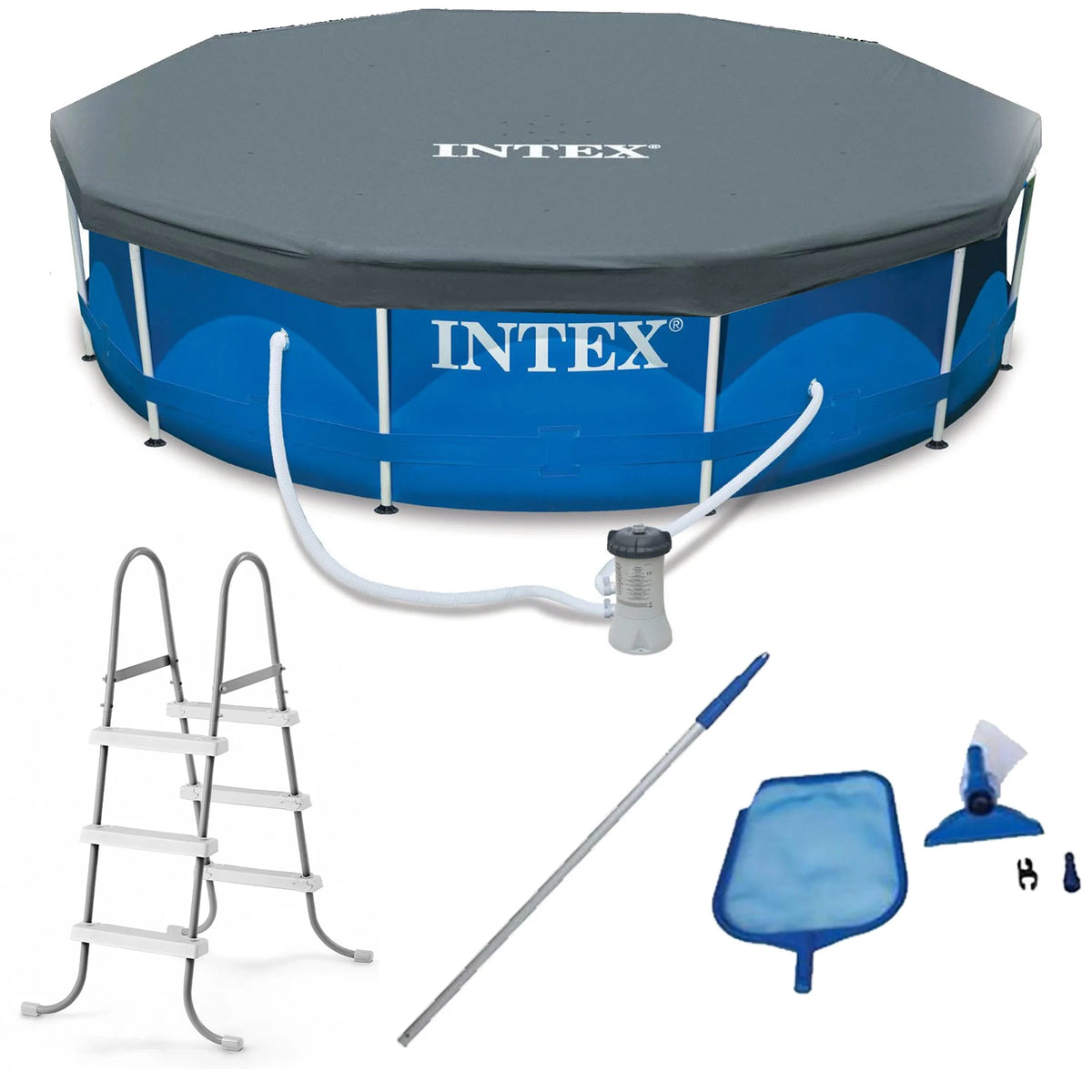 12 x 2.5 Foot Metal Frame Above Ground Pool with Filter K9724