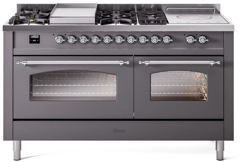 60 Dual Fuel Propane Gas Range Matte Graphite Chrome Trim H31791