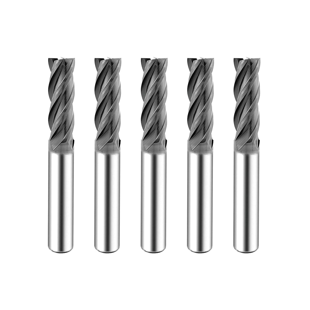 Carbide Square End Mill 4 Flute 5 Pieces 1/2 P2174