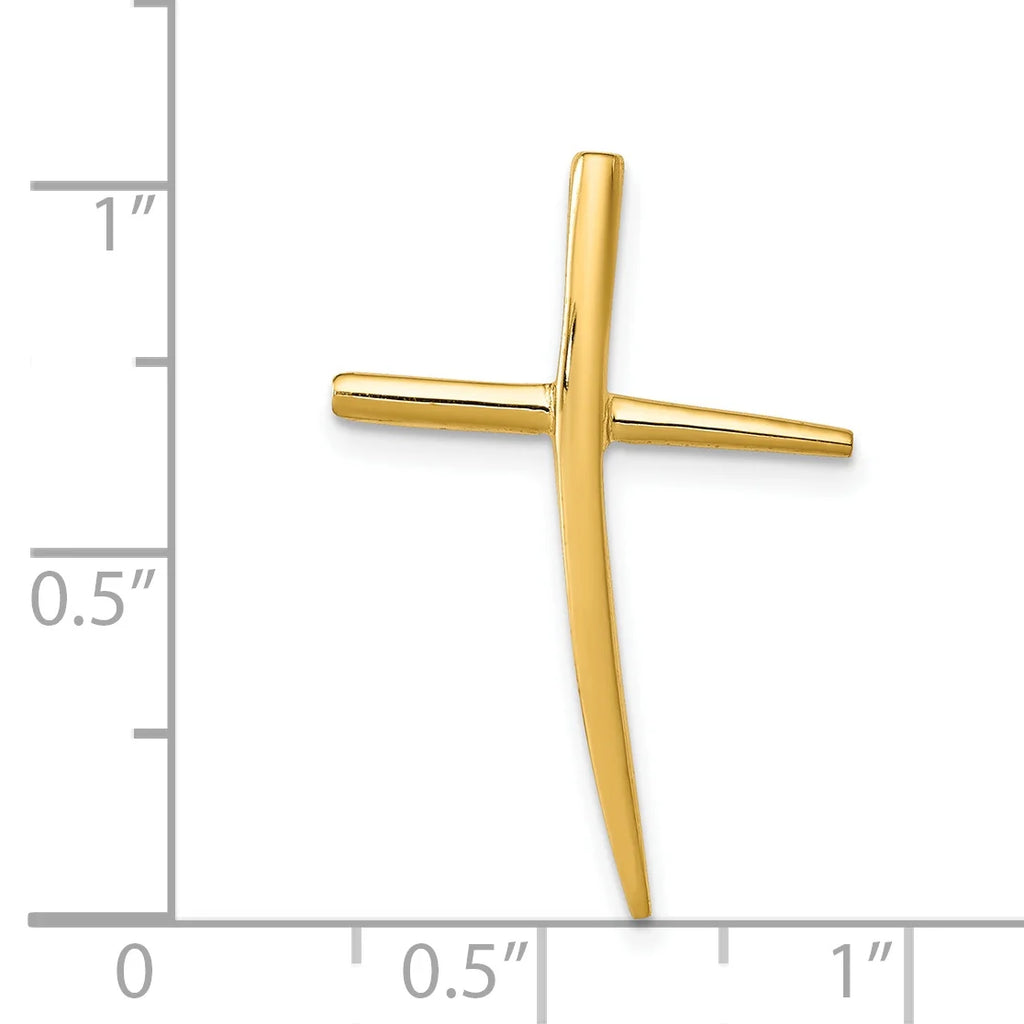 14 Karat Yellow Gold Polished Cross Pendant with 18-inch Chain R49814