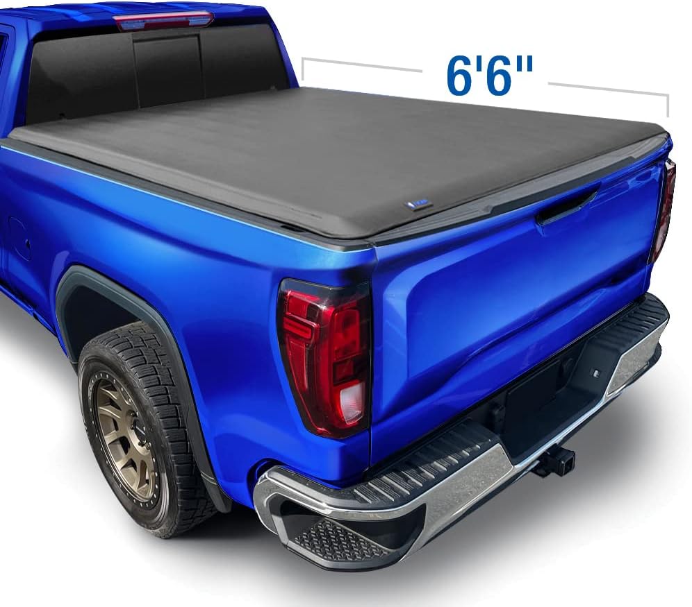 Soft Roll Up Truck Bed Tonneau Cover for 2019-2022 Chevy Silverado / GMC Sierra 1500, Fleetside 5'8 Bed, Black B93479