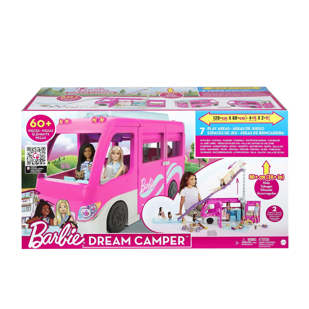 Barbie DreamCamper Vehicle Playset with 60 Accessories F53392