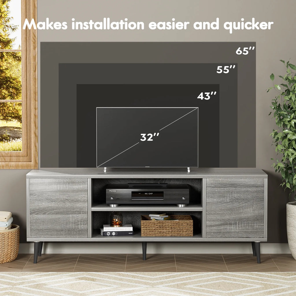 White Walnut 2-Door TV Stand H89187