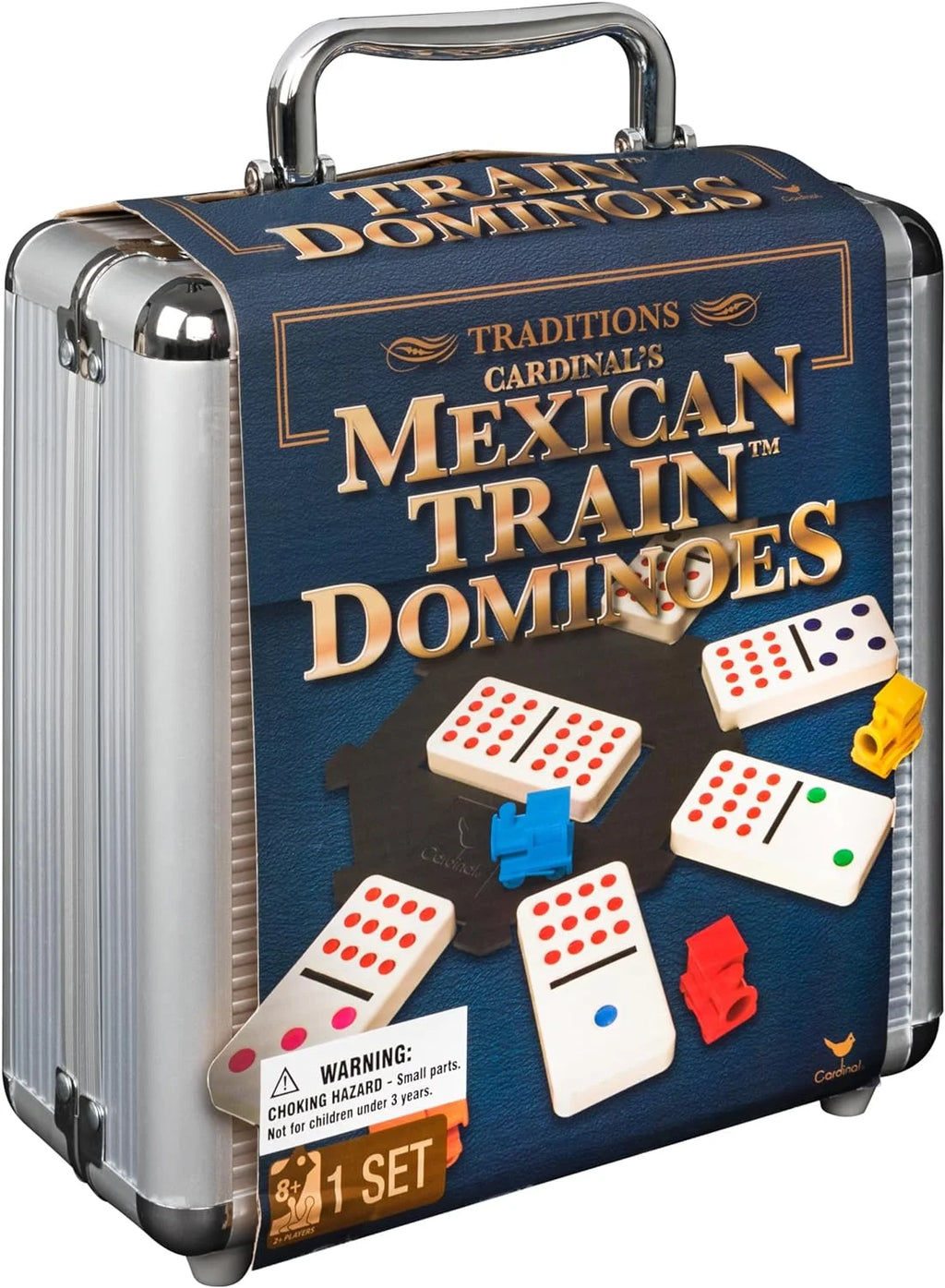 Mexican Train Dominoes Game in Aluminum Carry Case Y371