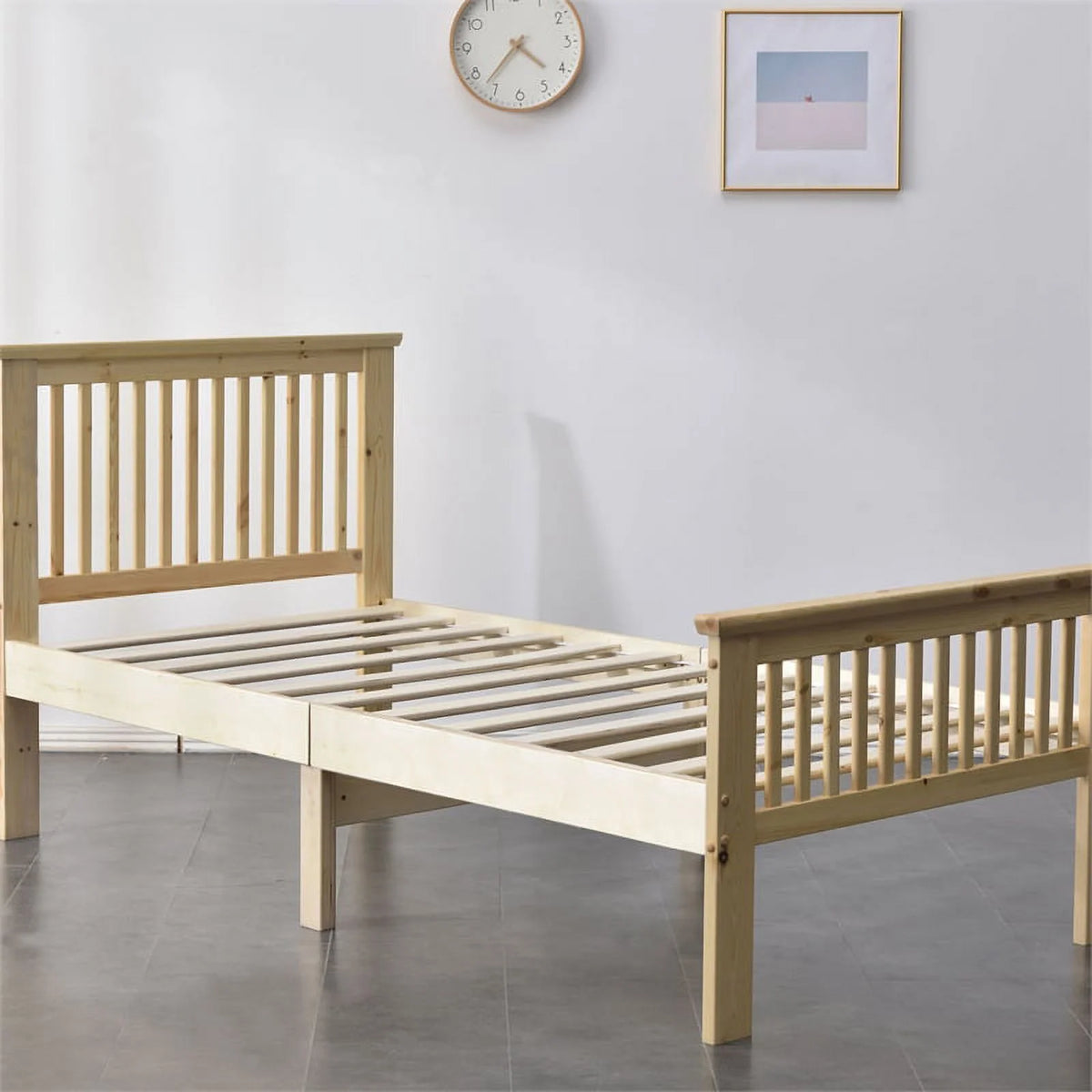 Solid Wood Platform Twin Bed M706264