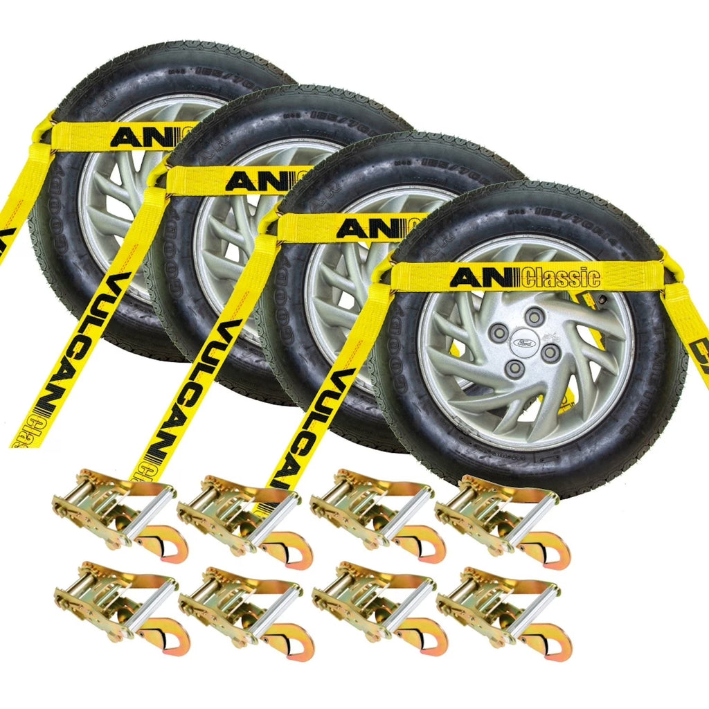 4 Pack Car Tie Down with Snap Hooks, 3300 Lbs SWL S78359