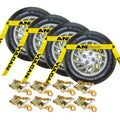 4 Pack Car Tie Down with Snap Hooks, 3300 Lbs SWL S78359