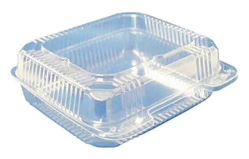Clear Plastic Hinged Containers 8 x 8 50 oz M8808