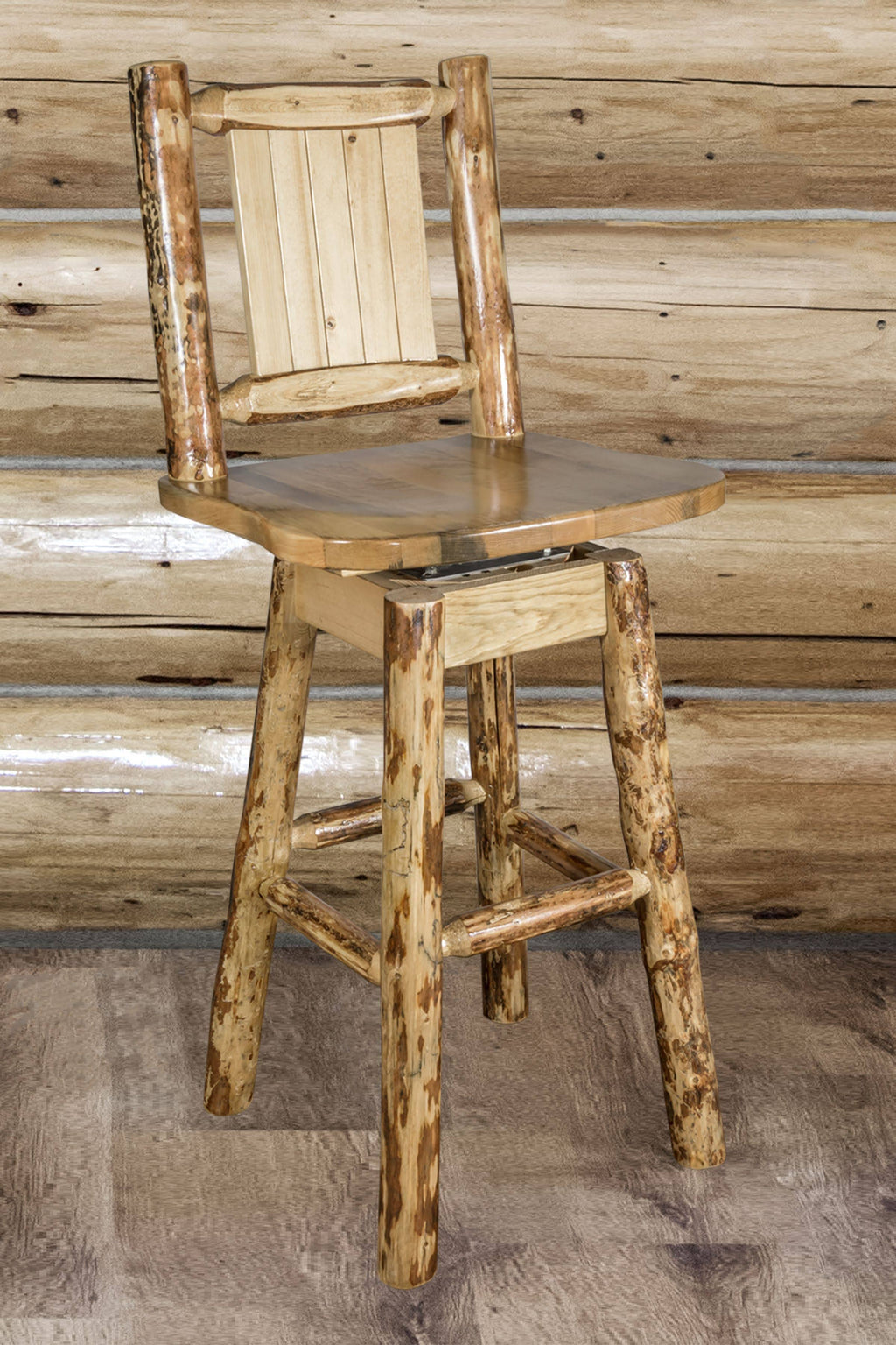 Counter Height Swivel Barstool with Back A49701