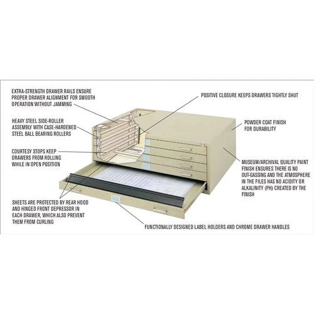 5 Drawer Steel Flat File P9267
