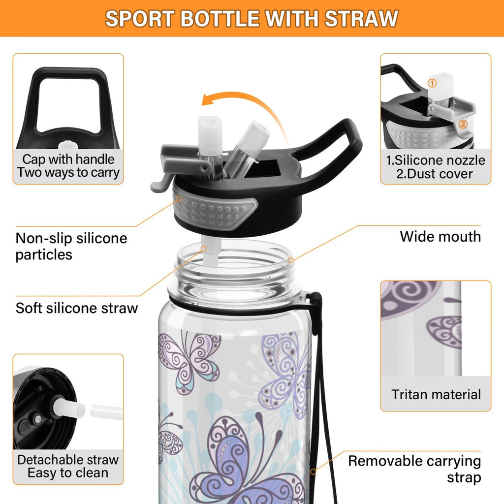 32oz Leakproof Tritan Sports Water Bottle with Straw P356