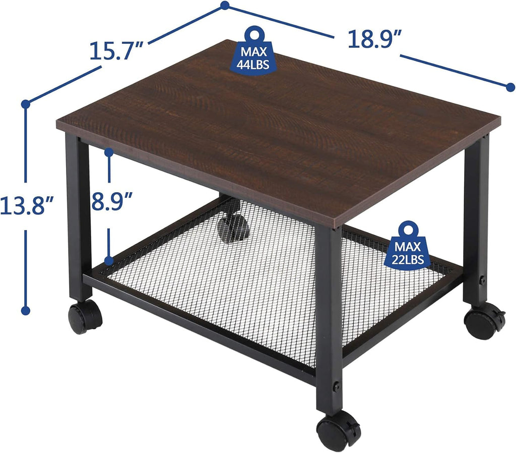 2-Tier Rolling Printer Stand Cart D255