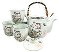White Ceramic Tea Pot and Cups Set Serves 4 H239
