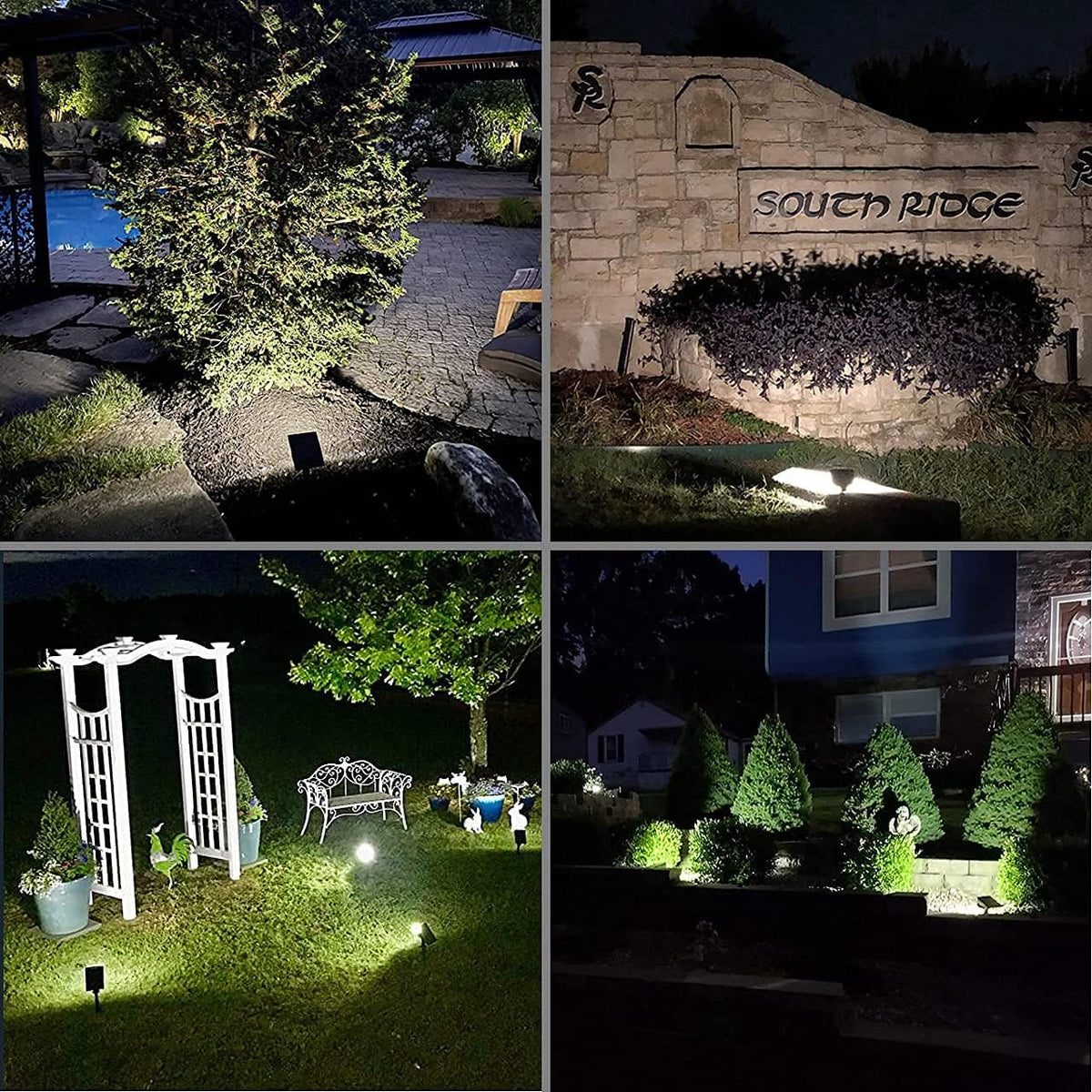 48 LEDs IP65 2 in 1 Solar Spotlights 8 Pack Cold White R27805