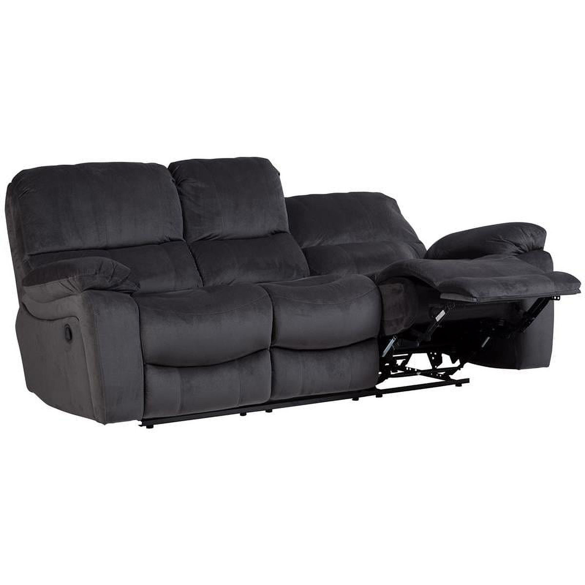 Steel Gray Plush Reclining Sofa P3418