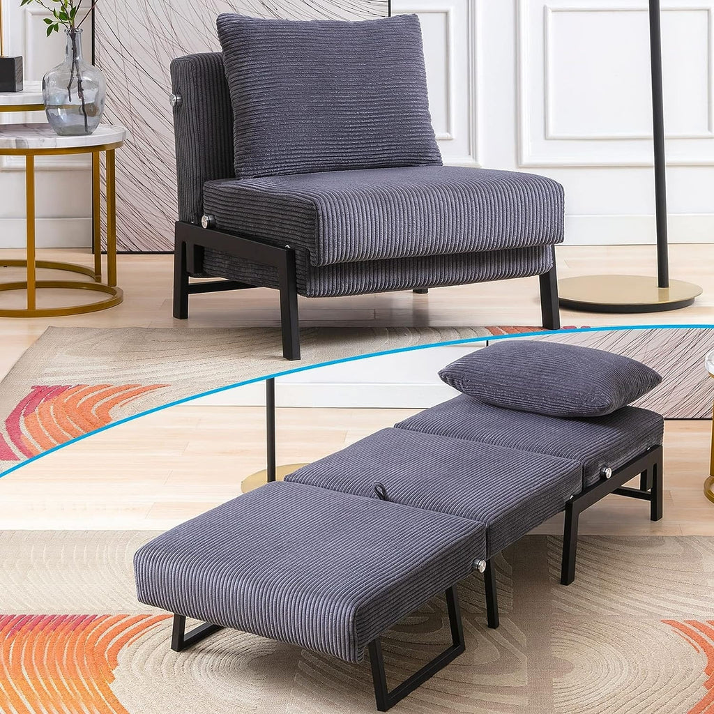 Foldable Sleeper Sofa Bed Dark Grey D13326