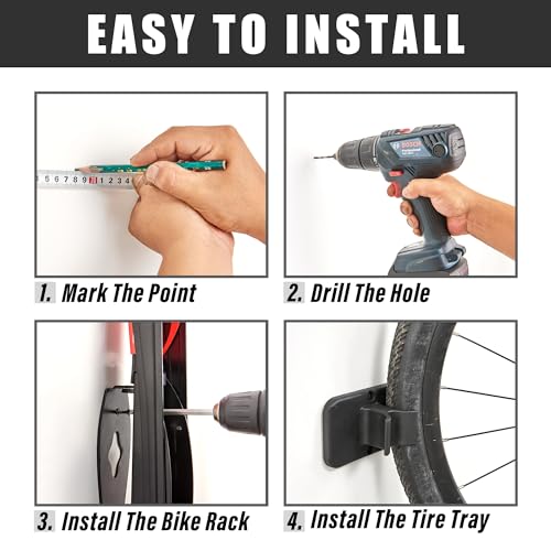 4 Pack Wall Mounted Bike Storage System R406