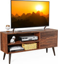 Retro Wood TV Console Table with Storage D372