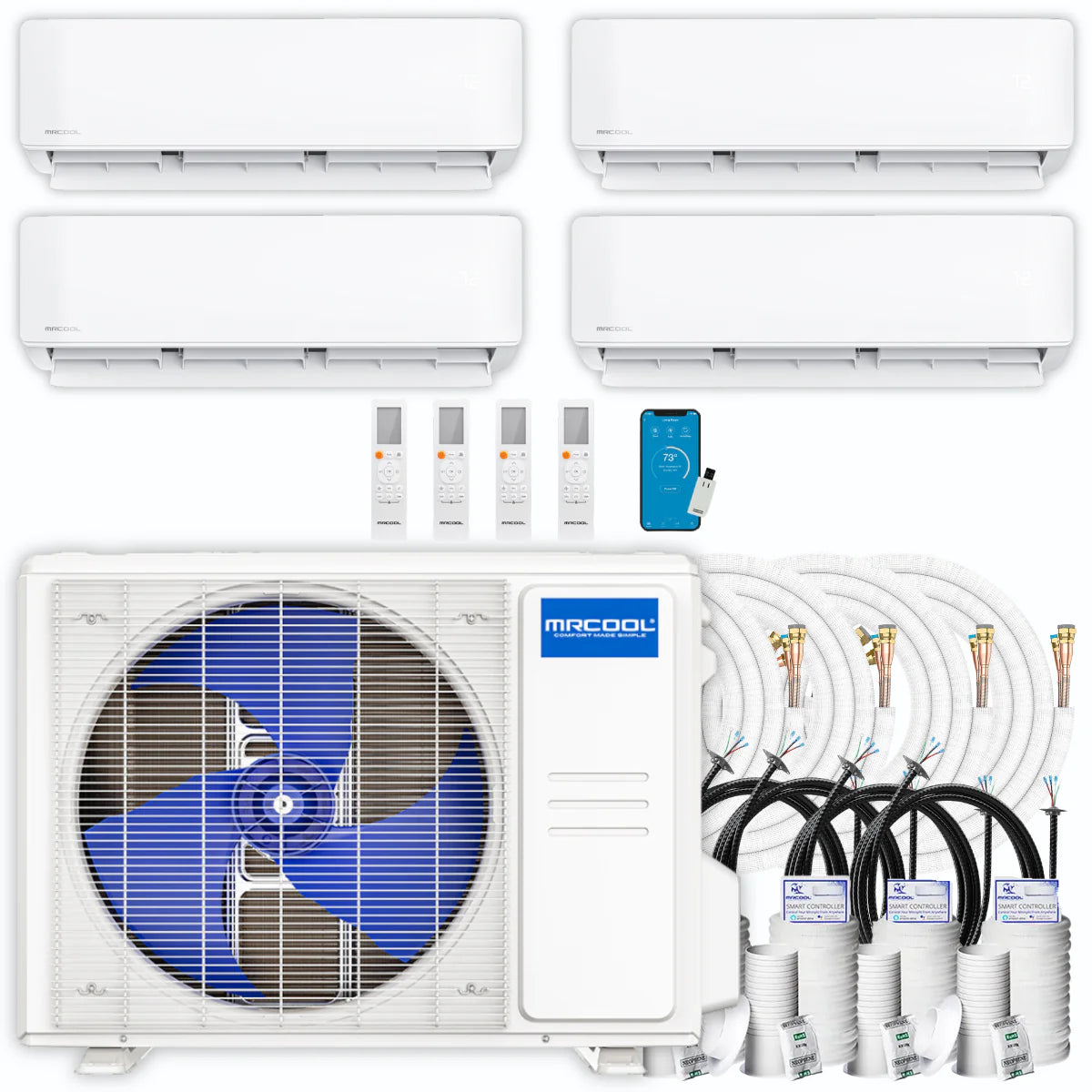 39,000 BTU 4 Zone Ductless Air Conditioner and Heat Pump L970