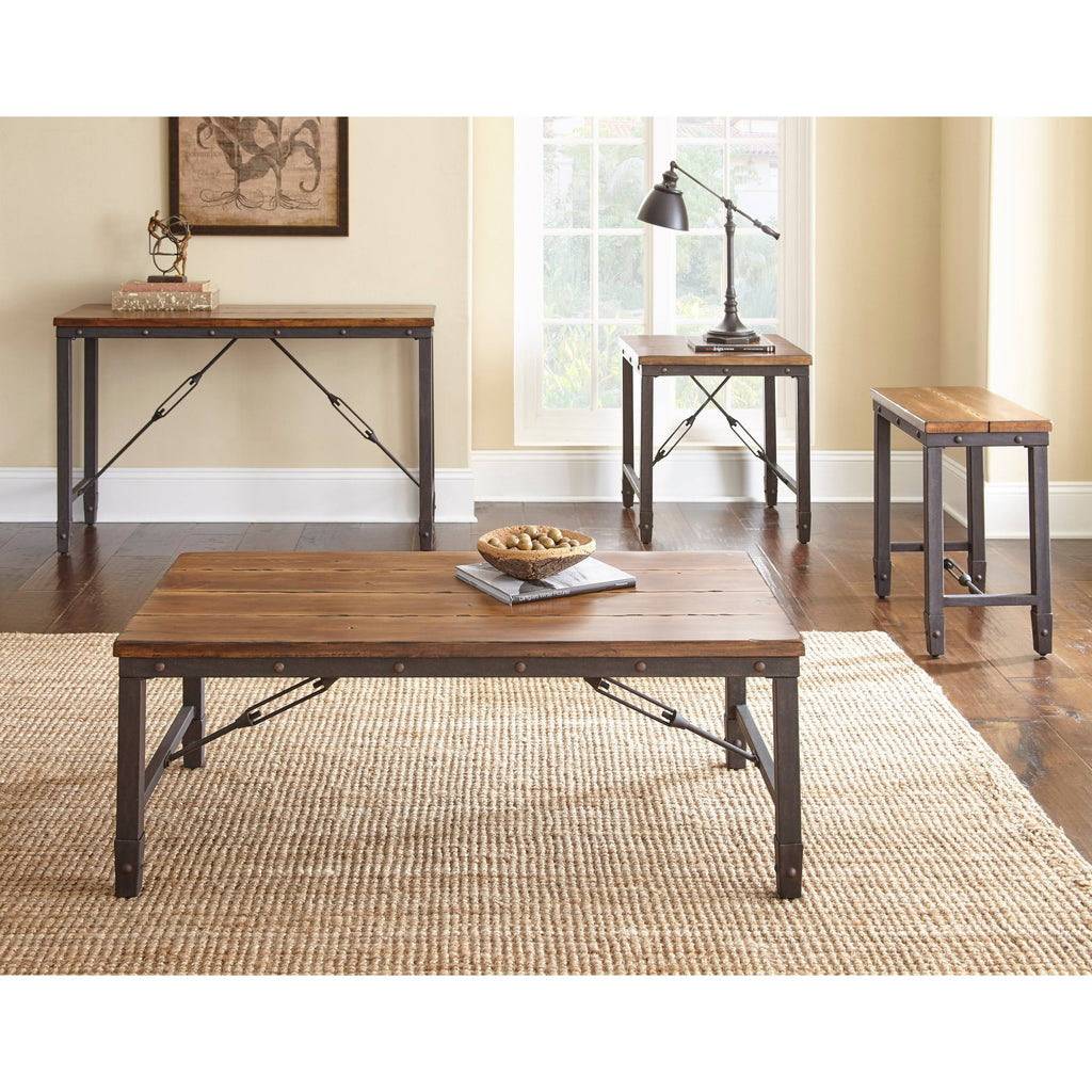 Brown Industrial Chairside Table T149245