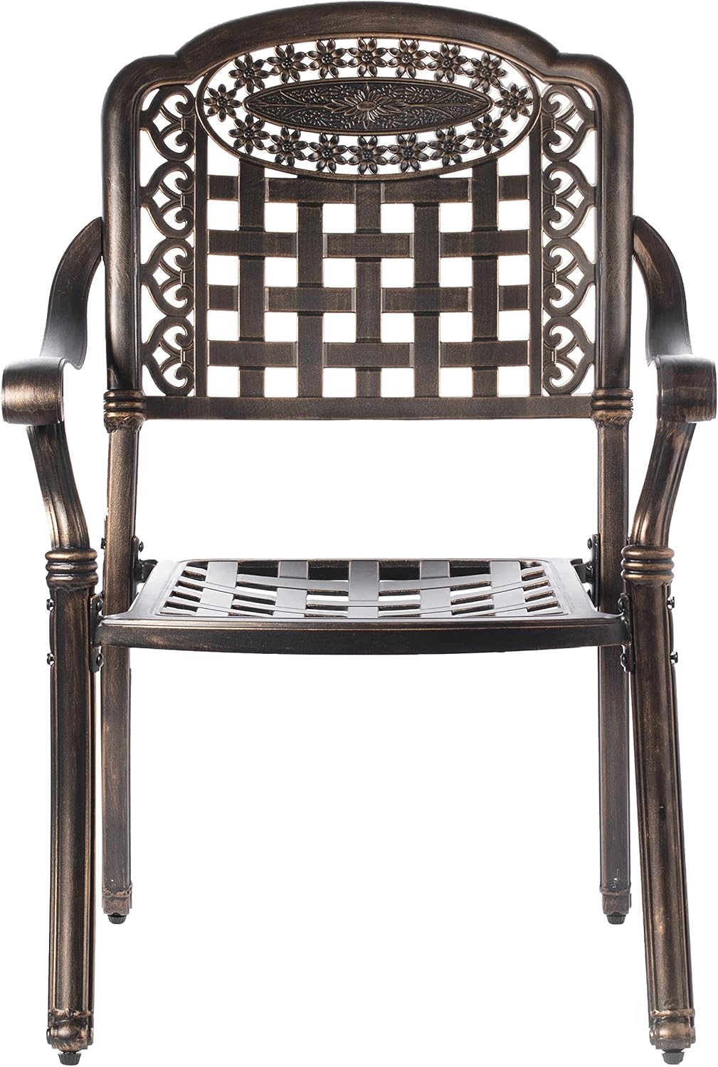 Bronze Cast Aluminum Dining Set 2 Chairs Y186
