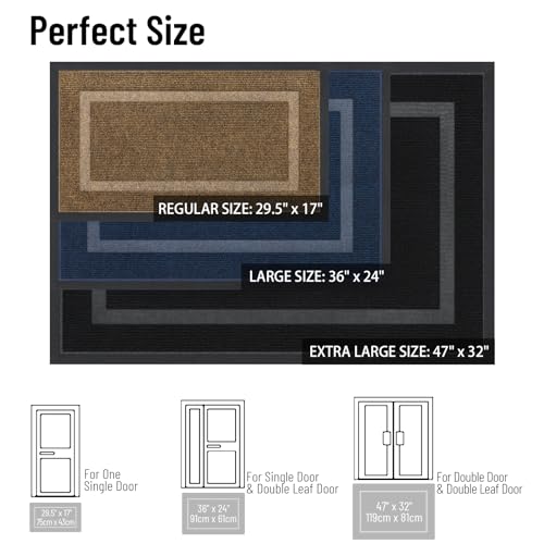 Black Waterproof Natural Rubber Doormat Q442