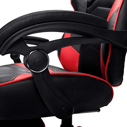 Grey Fabric Gaming Chair with Footrest T234